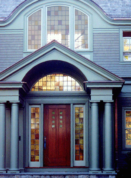 Stained glass windows for an entryway