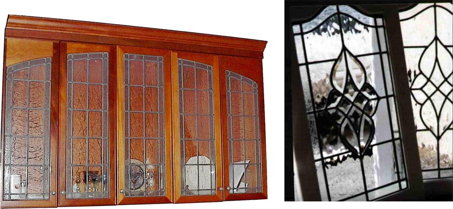 Leaded glass windows and a cupboard, all newly renovated