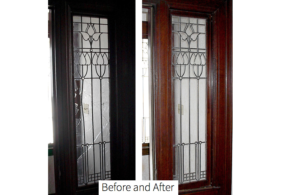 A before and after shot of a piece, once shattered, now repaired to like new!